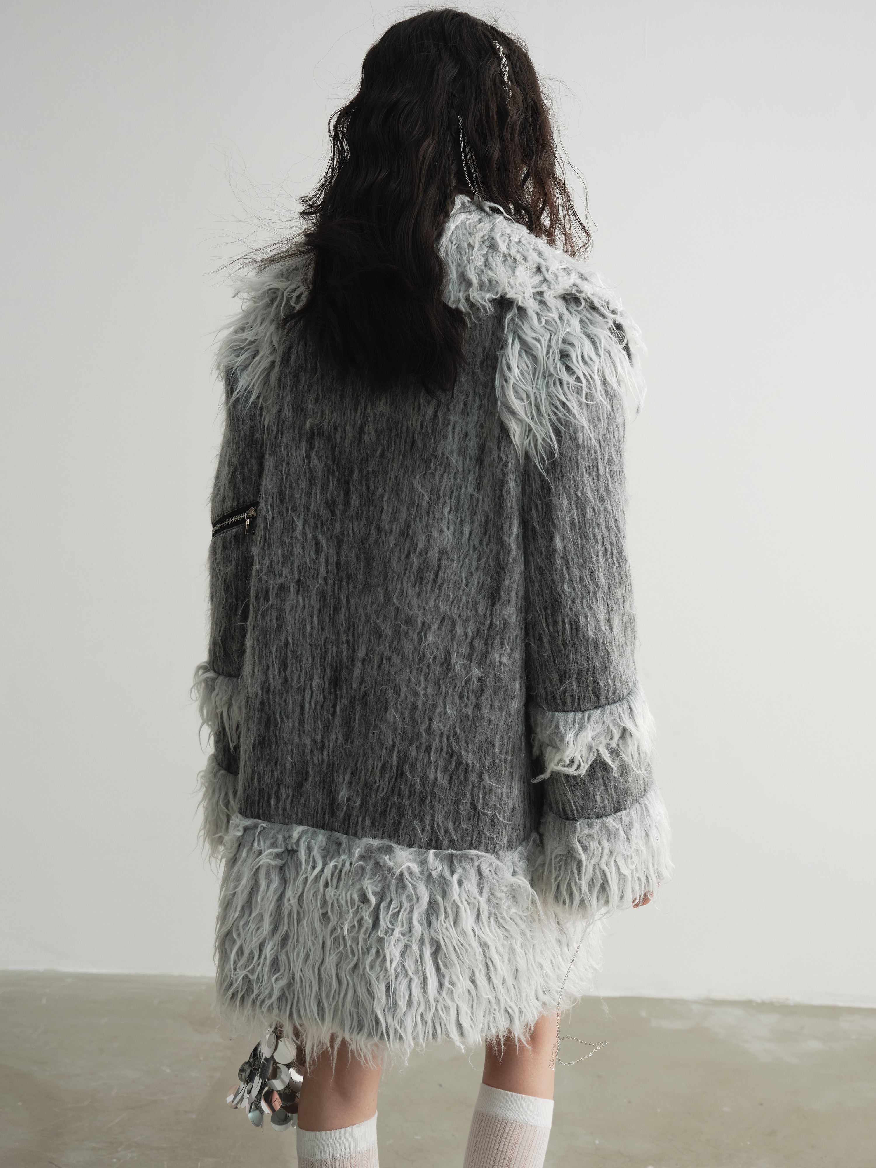 Imitation Fur Splicing Work Coat