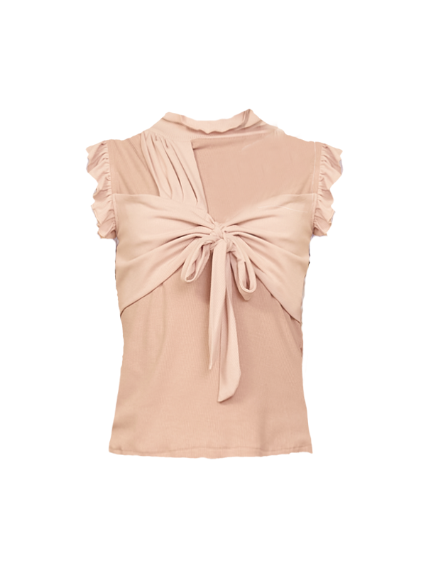 Cross Ribbon Sleeveless Top