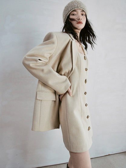 Wide Shoulder Oversized Jacket