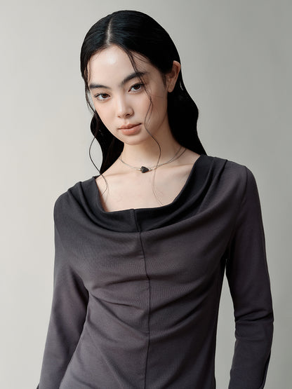 Gradient Positioning Spray Color Swing Collar Shirt