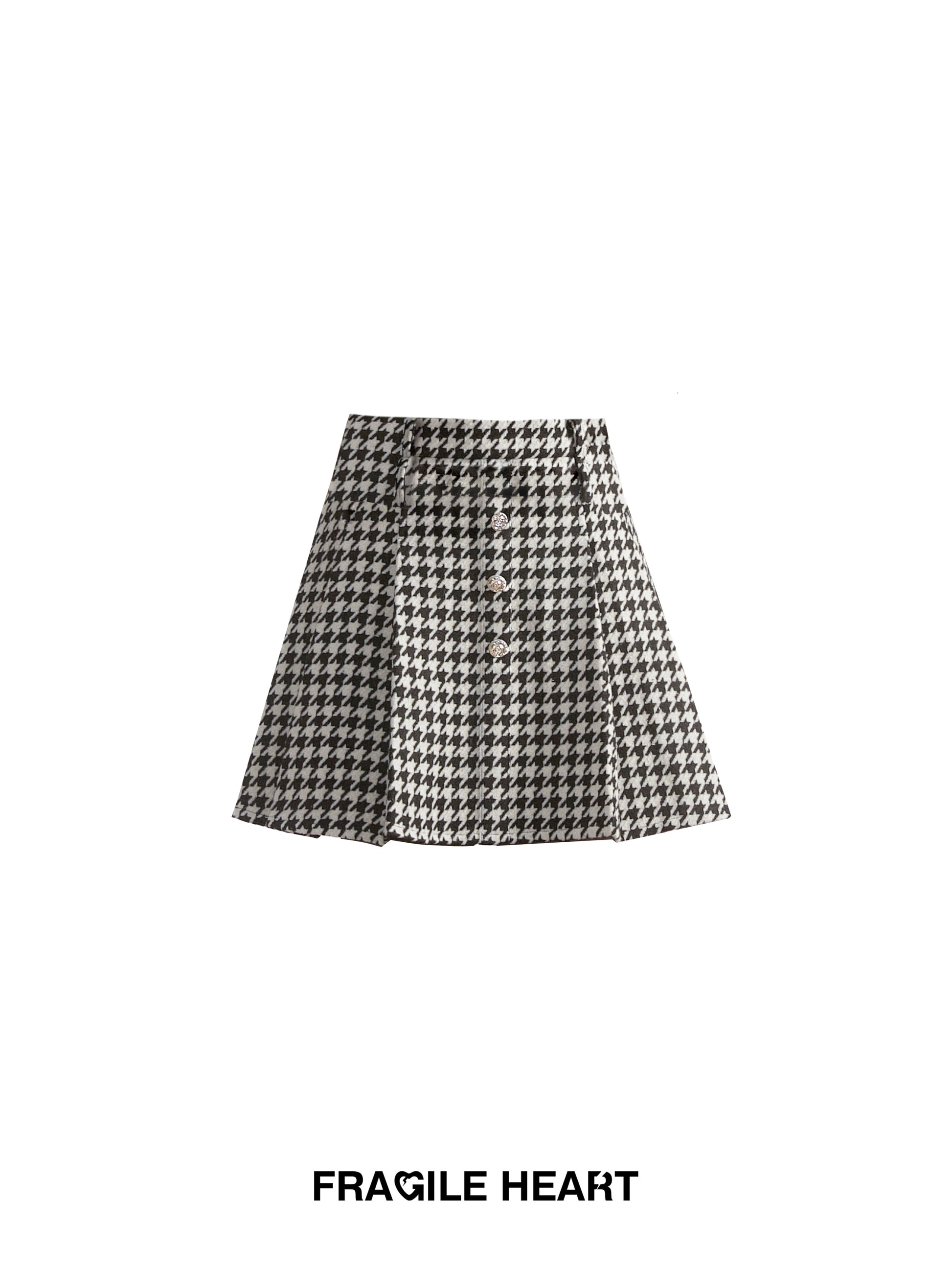 Small Fragrant Style Lace Stitch Jacket ＆ Houndstooth Skirt