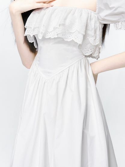 2Type Puff-SLEEVE FLUFFILY FRILL SWEET ONE-PIECE