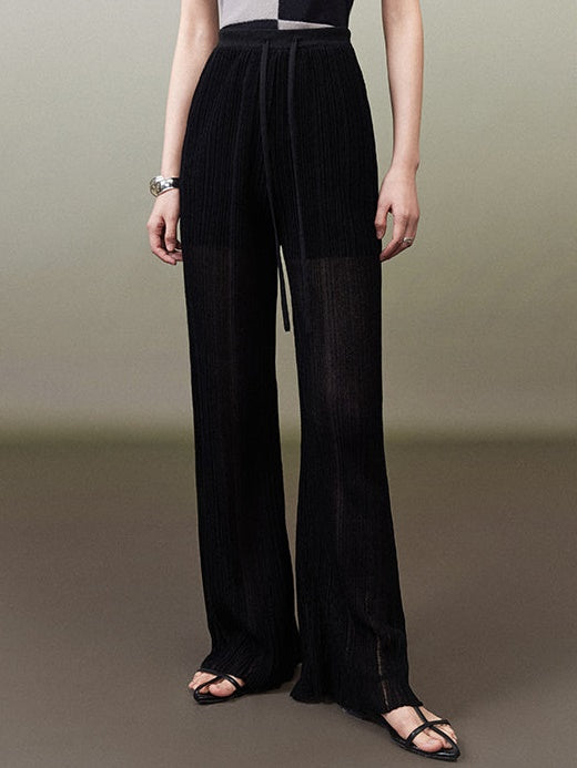 Straight Casual Knitted Wide-leg Pants