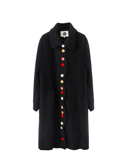 Candy Flocked Buckle Wave Cut Coat