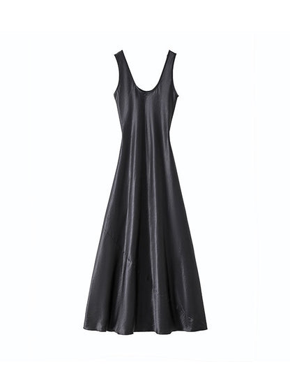 Shiny Sleeveless Long Dress