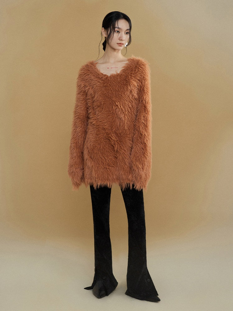 Furry Cable Large Sweater