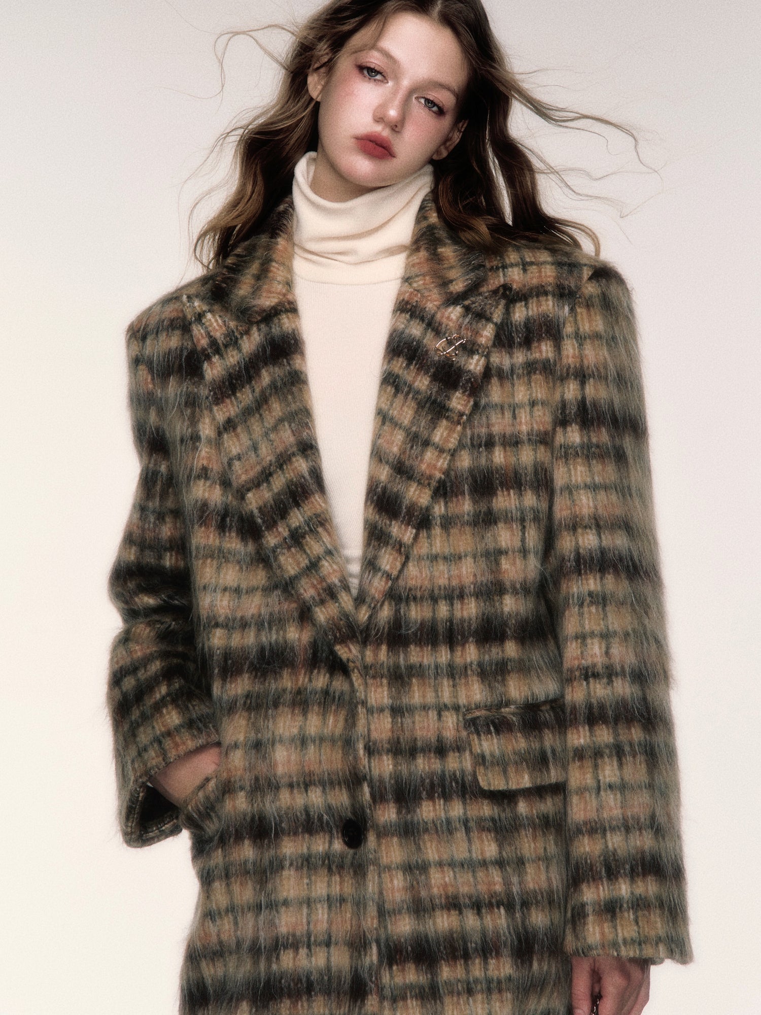 Retro Long Plaid Chester Coat