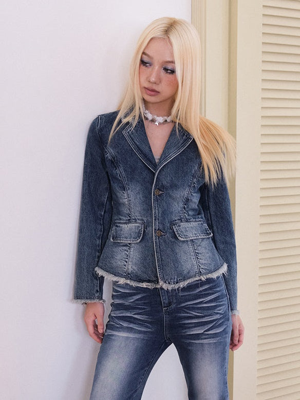 Anzugshaller -Denim Slim Jacke