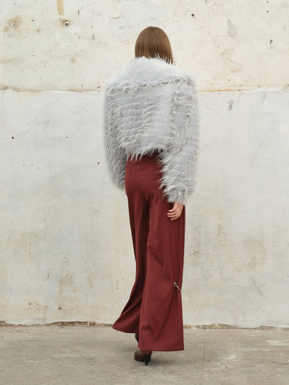 Pierced Draped Wide-leg Pants