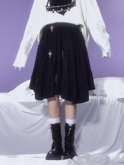 A-line Irregular Gather Skirt