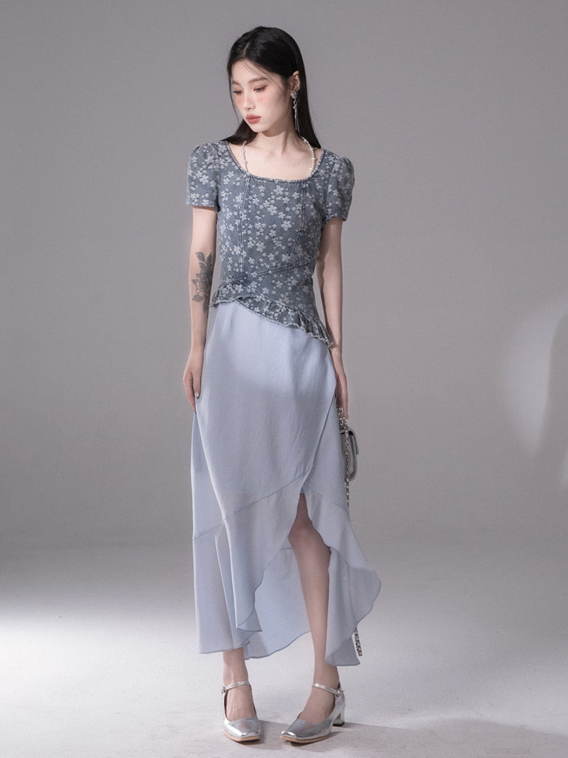 Romantic Irregular Lotus Leaf Skirt