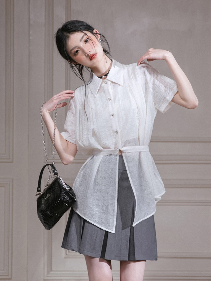 A-Line Box Pleated Skirt