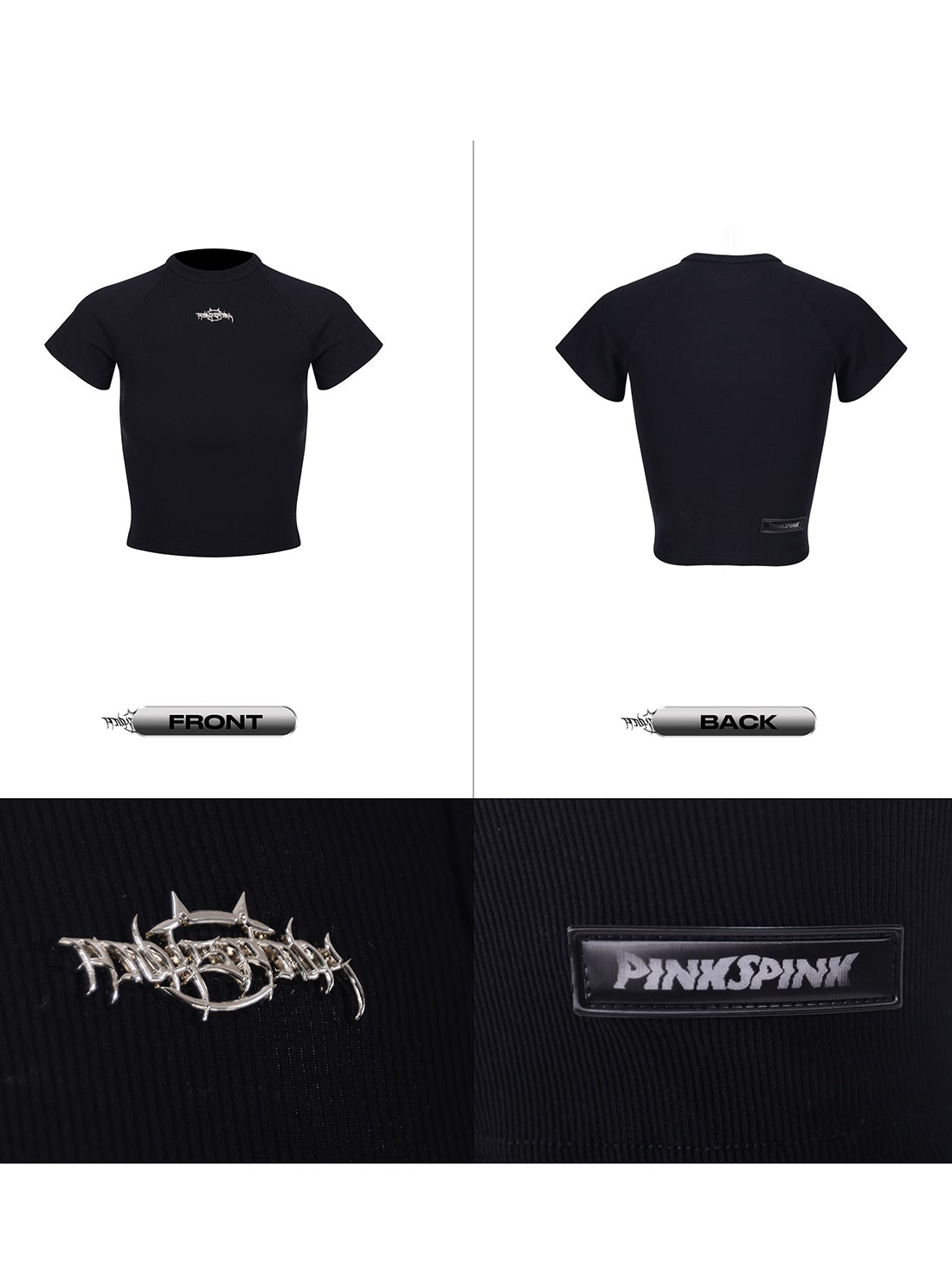 Metal LOGO Slim Cropped Cutsew T-shirt