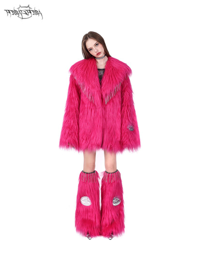 Eco-Friendly Long Hair Fur Jacket