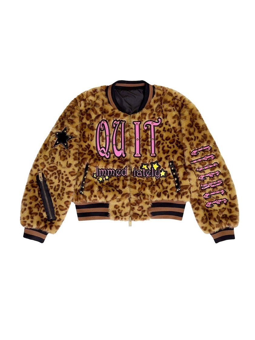 Leopard Print Embroidered Jacket