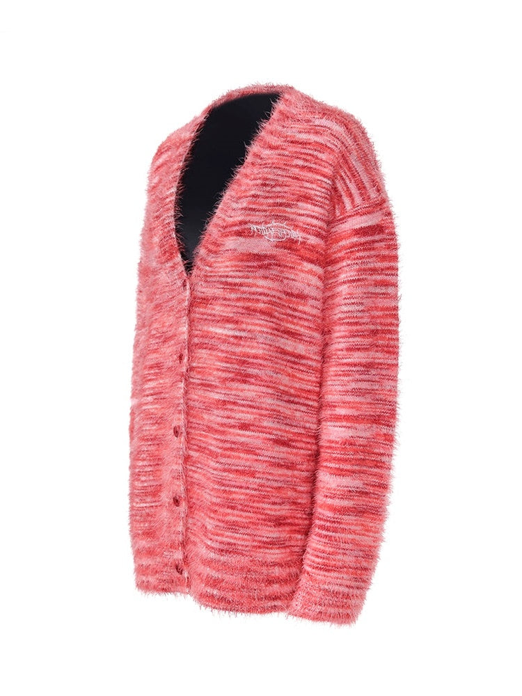 Gradient Shaggy Knitted Cardigan – ARCANA ARCHIVE