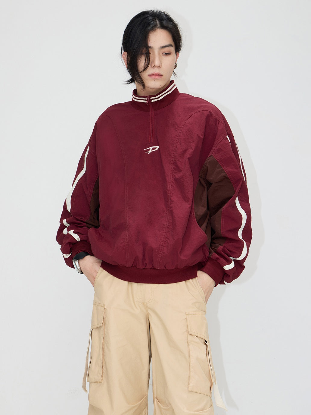 Half-ZIP Stand Collar Pullover Jacket