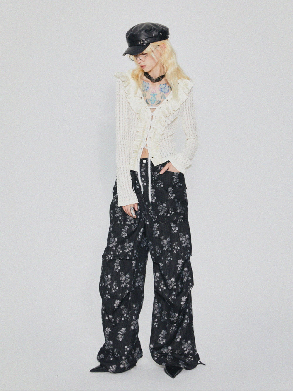 Flower Retro Loose Casual Pants