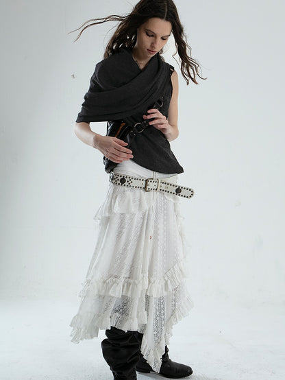 Punk Style Irregular Ruffled Low-waisted Fairy Skirt