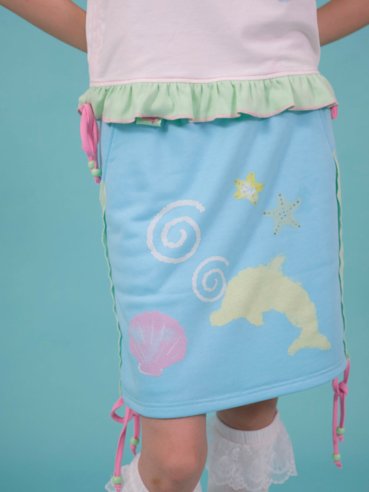 Cute Dolphin Print Skirt