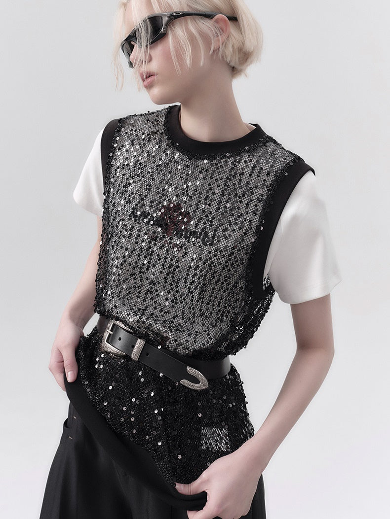 Sequin Mesh Breathable Vest