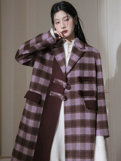 Plaid Long Chester Coat