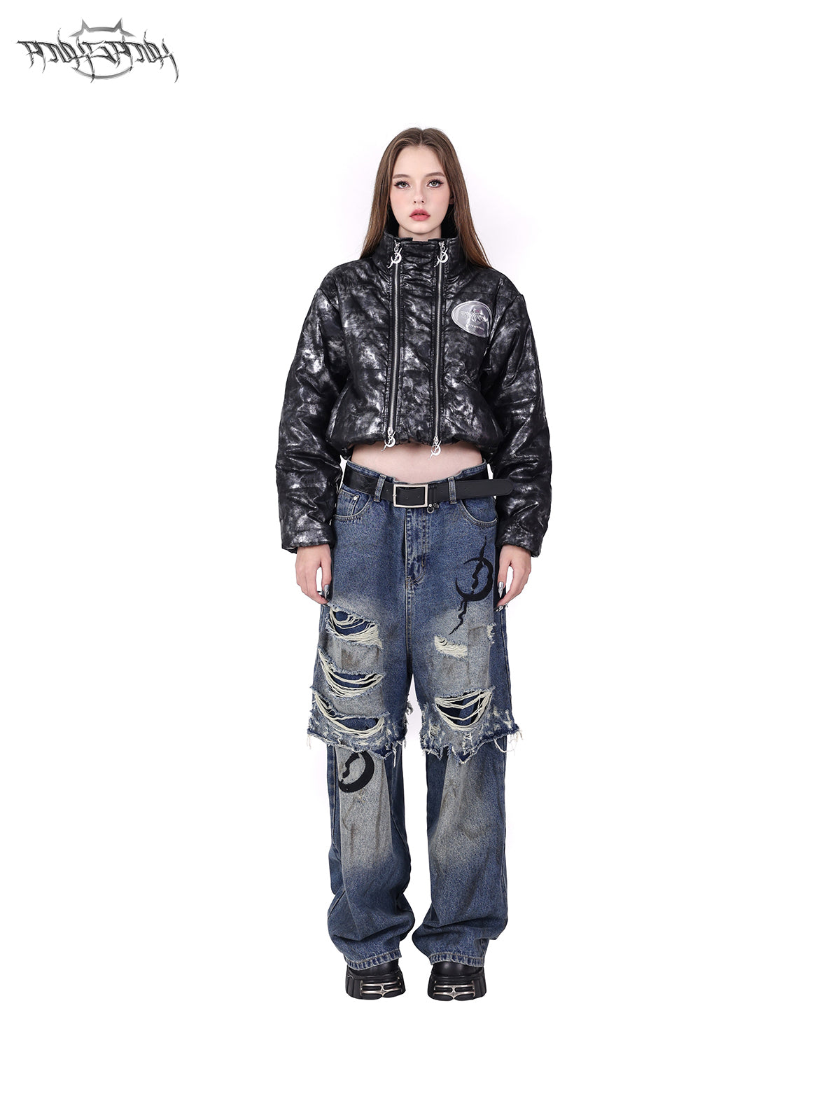 Double-layer Super Hole Loose Distressed Jeans