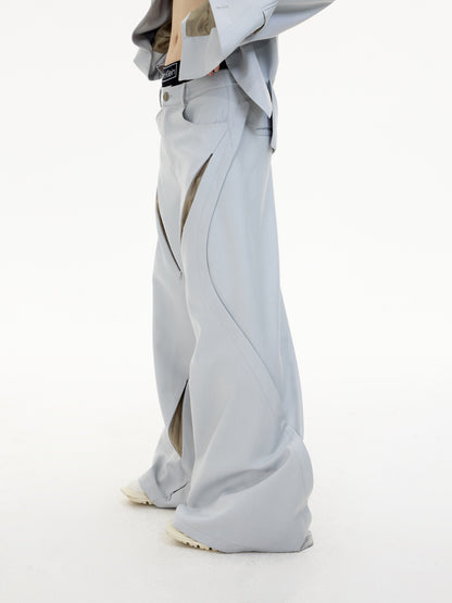 Hollow Design Niche Silhouette Jacket &amp; Hollow Wide Leg Pants