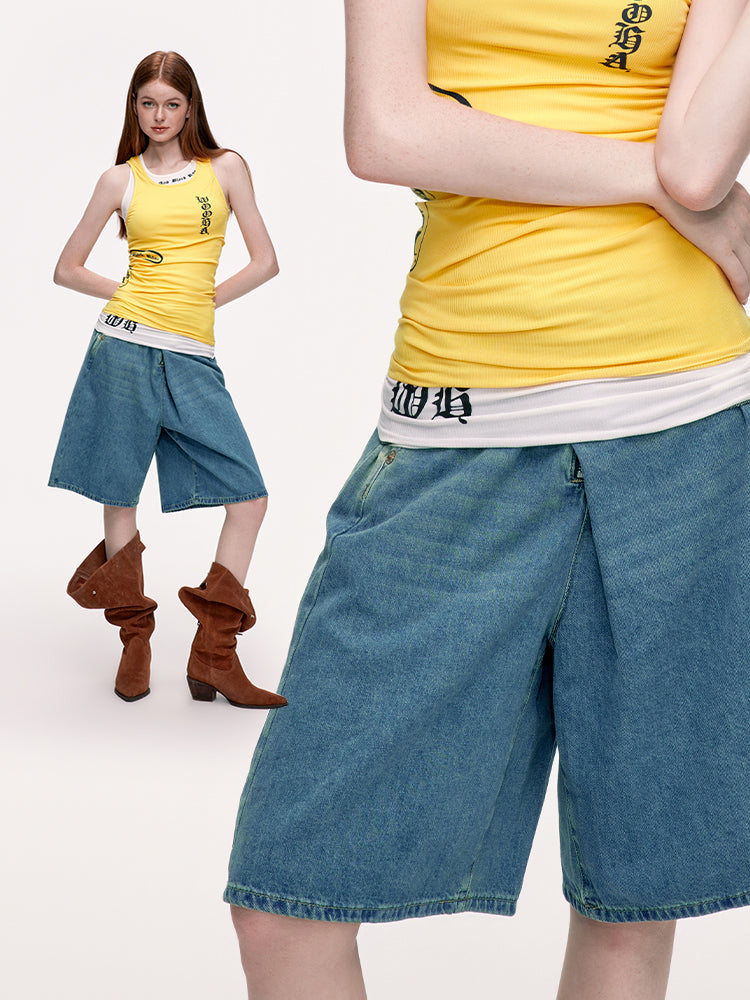 Denim Casual Loose Washed Casual Half-Pants