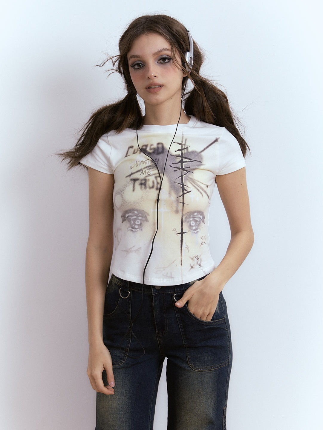 Printed Short-sleeved Slim ＆ Loose T-shirt