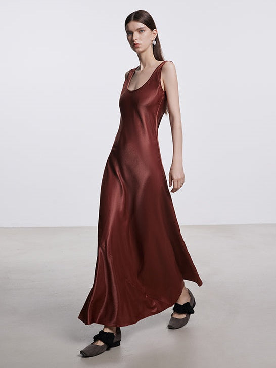 Shiny Sleeveless Long Dress