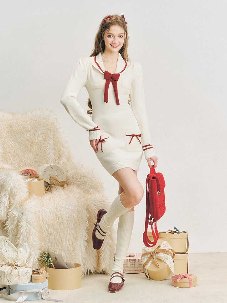 Slim Sailor Knit One-piece