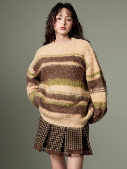 Border Soft And Waxy Loose Sweater