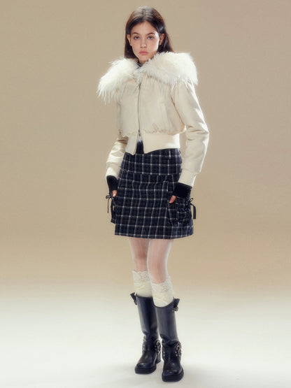 College Style Plaid A-line Bow Skirt