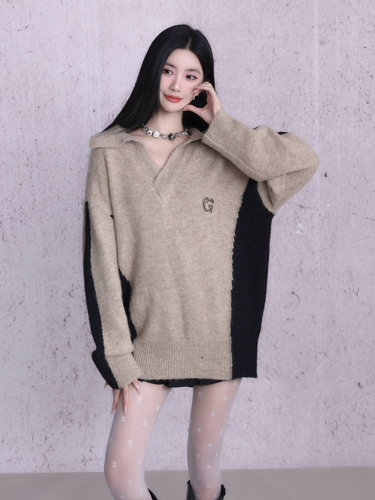 Lazy Casual V-neck Sweater