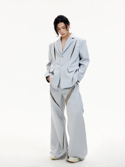 Hollow Design Niche Silhouette Jacket &amp; Hollow Wide Leg Pants