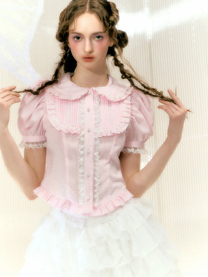 Princess Doll Collar Puff-Sleeve Frill Shirt