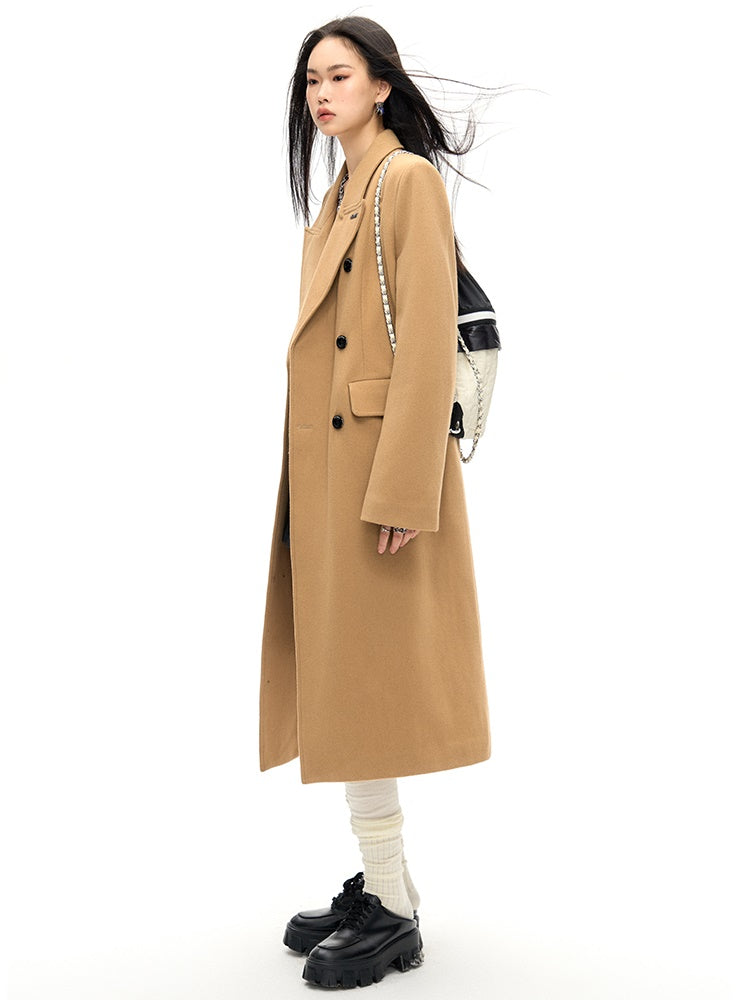 Slim Waist Double Blest Long Coat