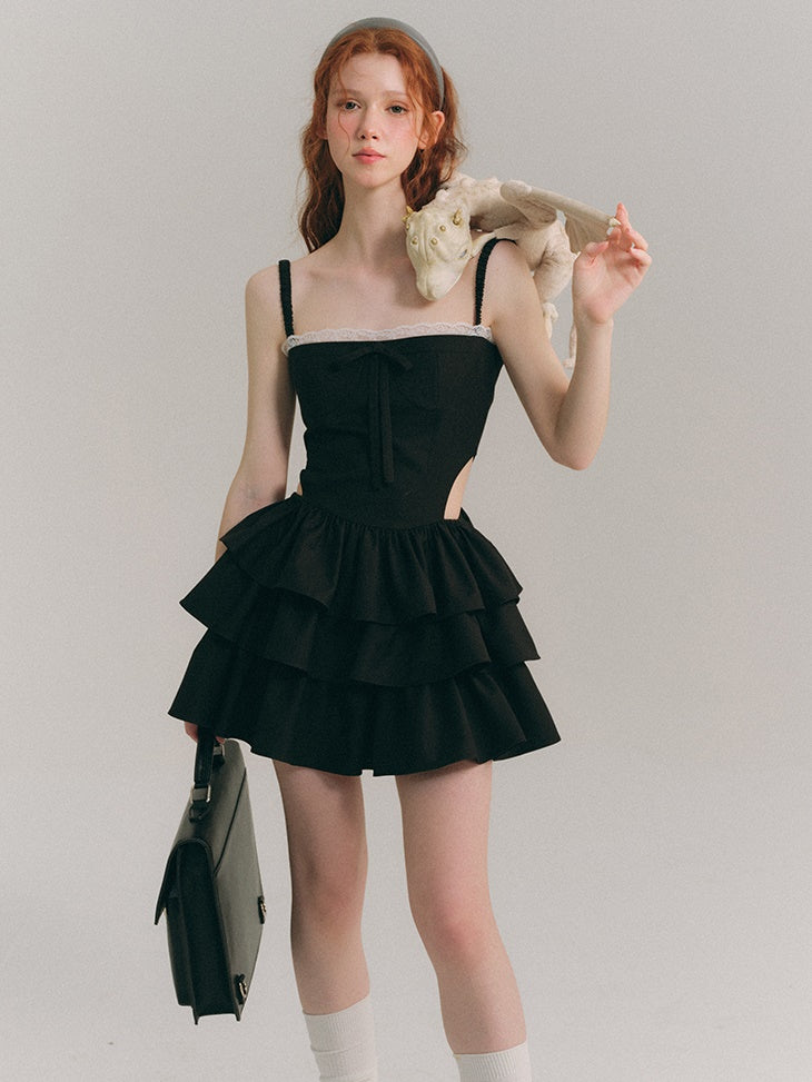 Hollow Suspender Cake Dress