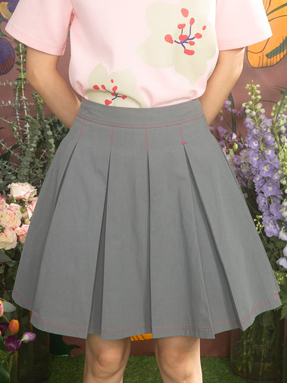 Pleated Puffy A-line Skirt