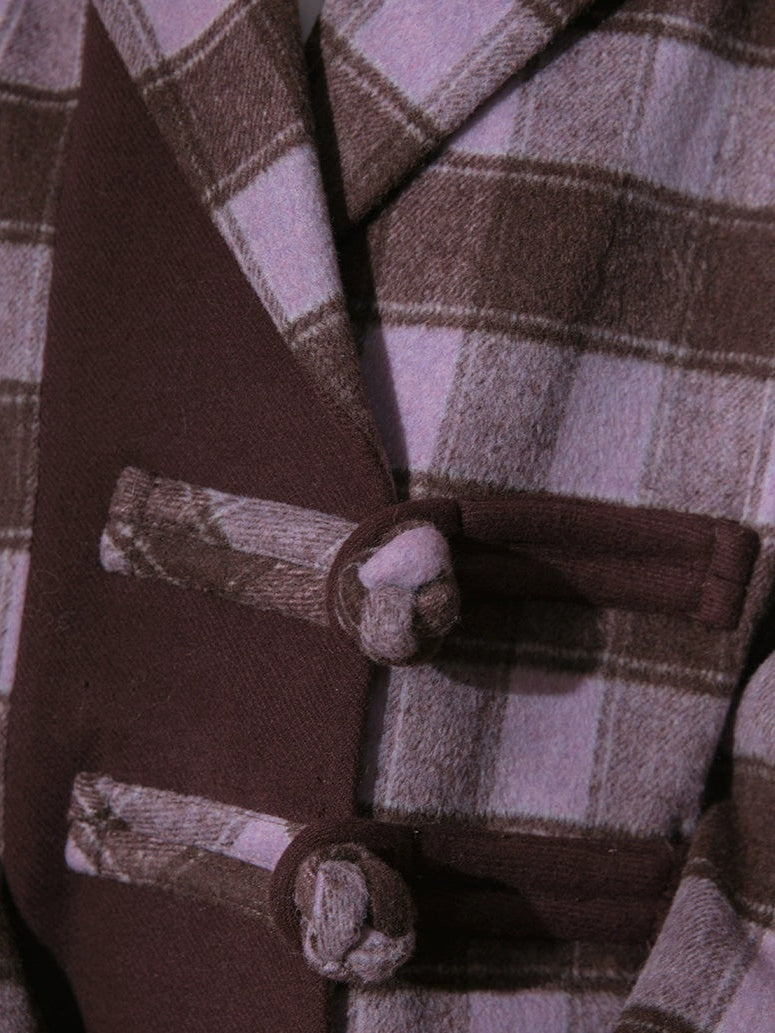 Plaid Long Chester Coat