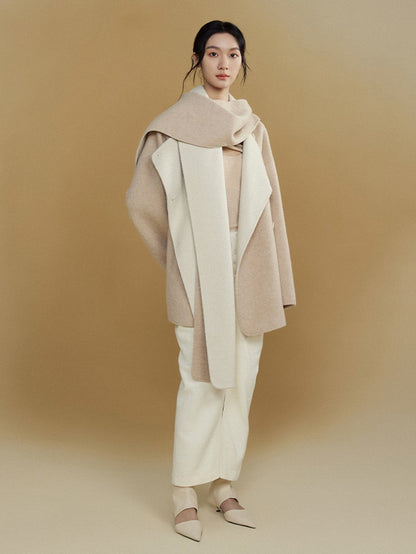 Loose Double-folded Scarf Double-sided Coat