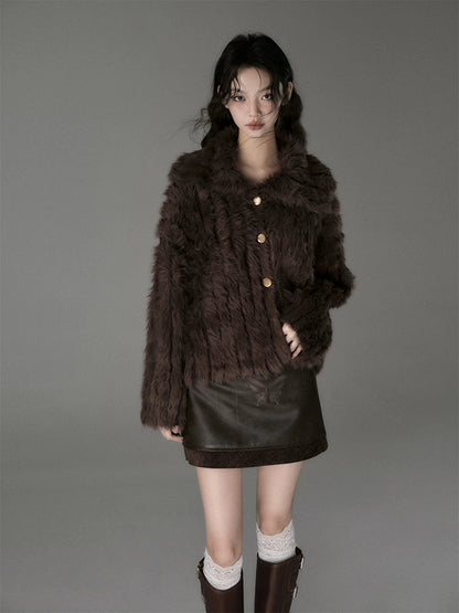 Imitation Mink Cardigan Jacket