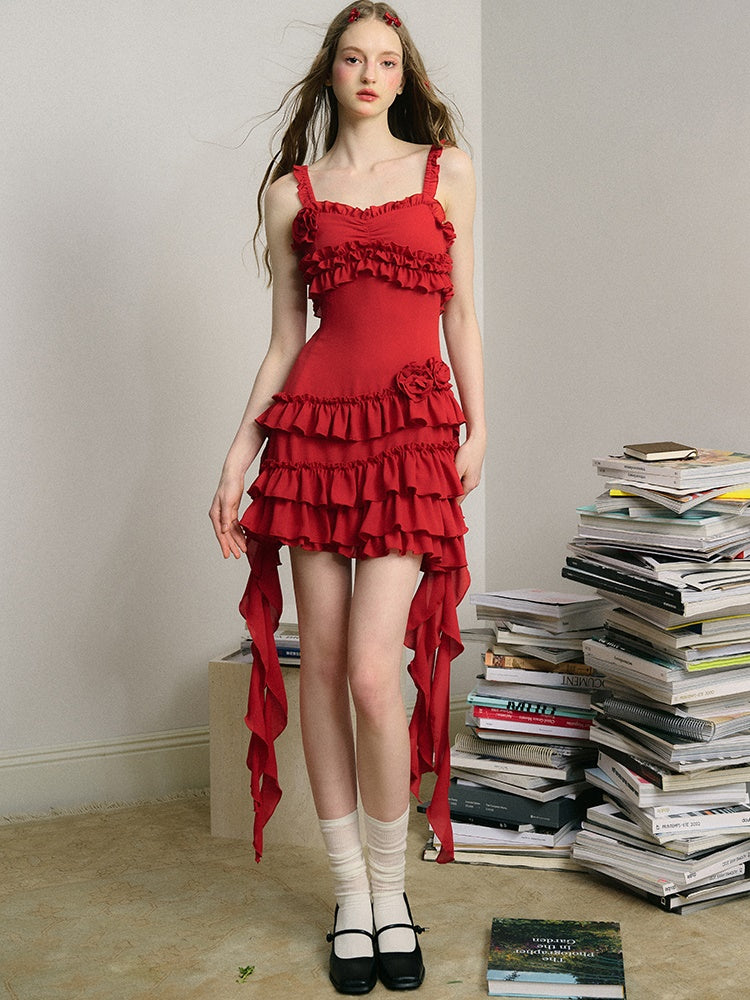 French Suspender Frill Dress