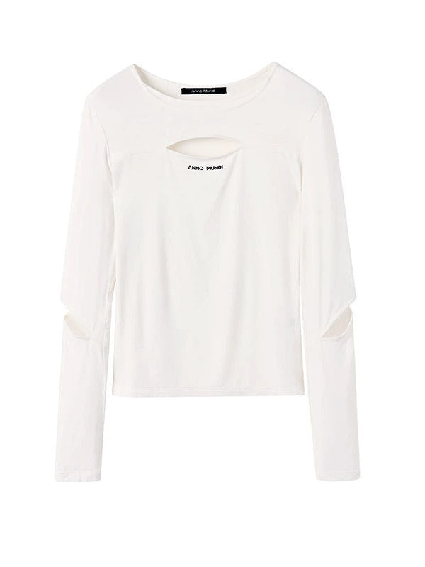 Long-sleeved Hollow T-shirt