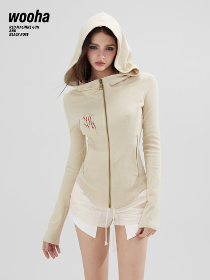 Hoodie Plain Casual Big-Hood Round-Cut Parka