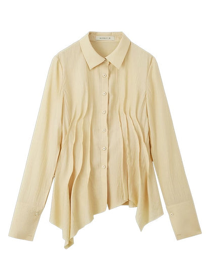 Pleats Wrinkled Natural Curve Shirt