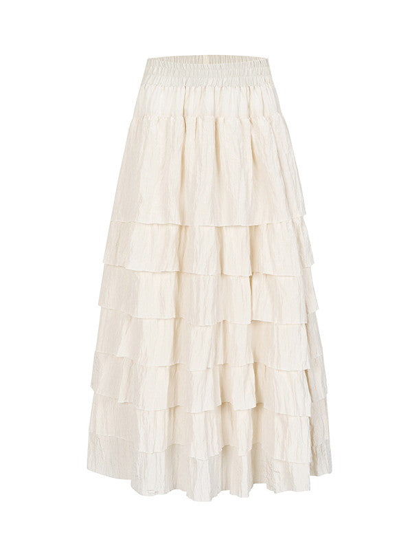 Cake Tiered Natural Retro Cover Long-Skirt