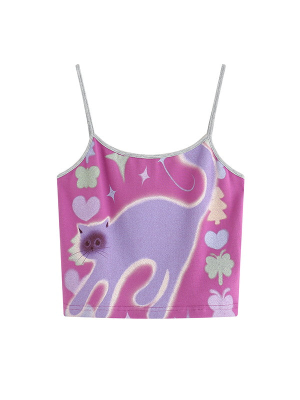 Cat Animal Colorful Fancy Camisole