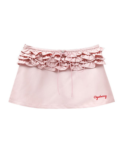 Micro-Mini Frill Tight Skirt